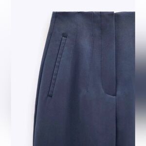 ZARA DUSTY BLUE HIGH WAIST TROUSERS